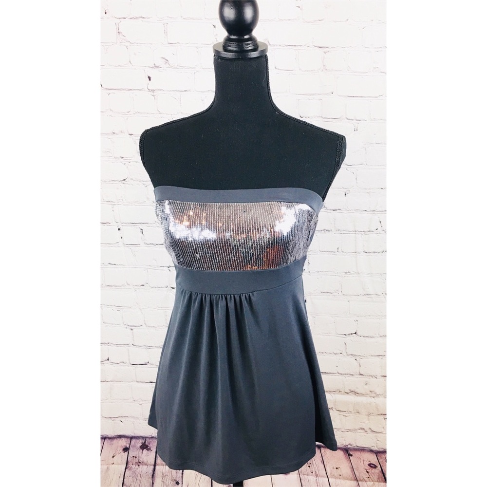 Fleurish Strapless Top with sequins. NWT